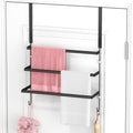 FLE Over The Door Towel Rack, Door Towel Bar, Black