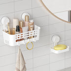Lifewit Suction Cup Shower Caddy + Soap Dish, 26 cm/10"(L), Set of 2