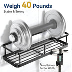 YASONIC Shower Caddy Adhesive, Rustproof Shower Organizer, Large Capacity Shower Shelves for Inside Shower, No Drilling Bathroom Organizers and Storage for Home Decor （2 Pack Black）