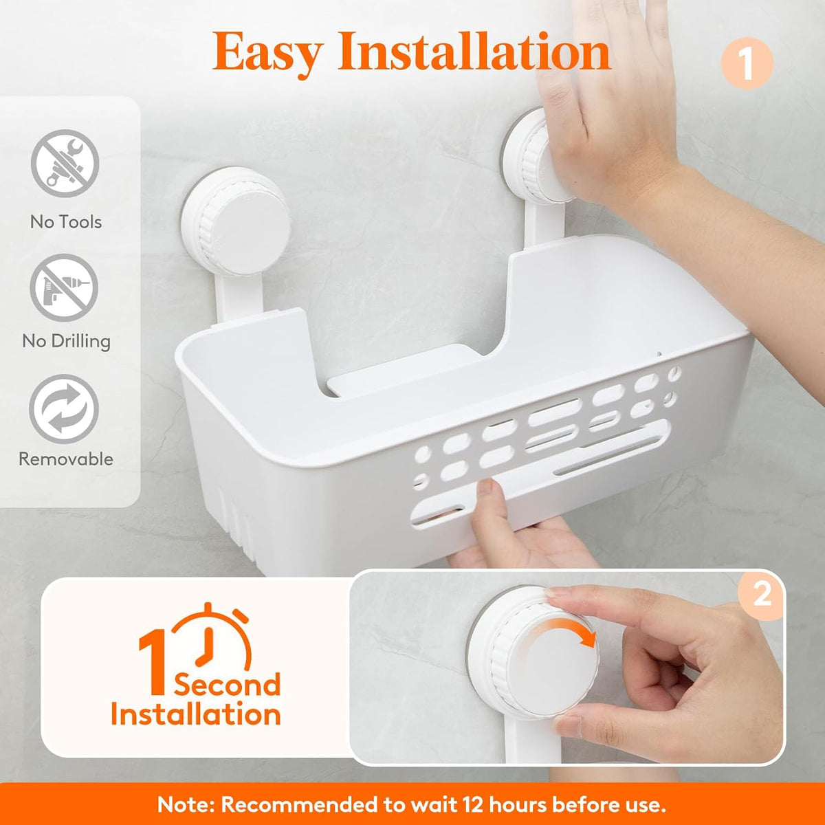 Lifewit Suction Cup Shower Caddy + Soap Dish, 26 cm/10"(L), Set of 2