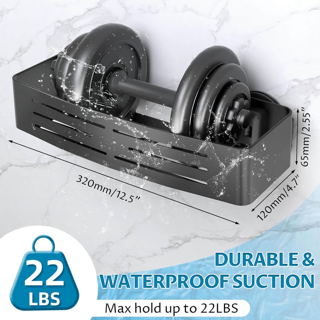 Onemake Suction Cup Shower Caddy, Shower Shelf, Bathroom Organizer, Black