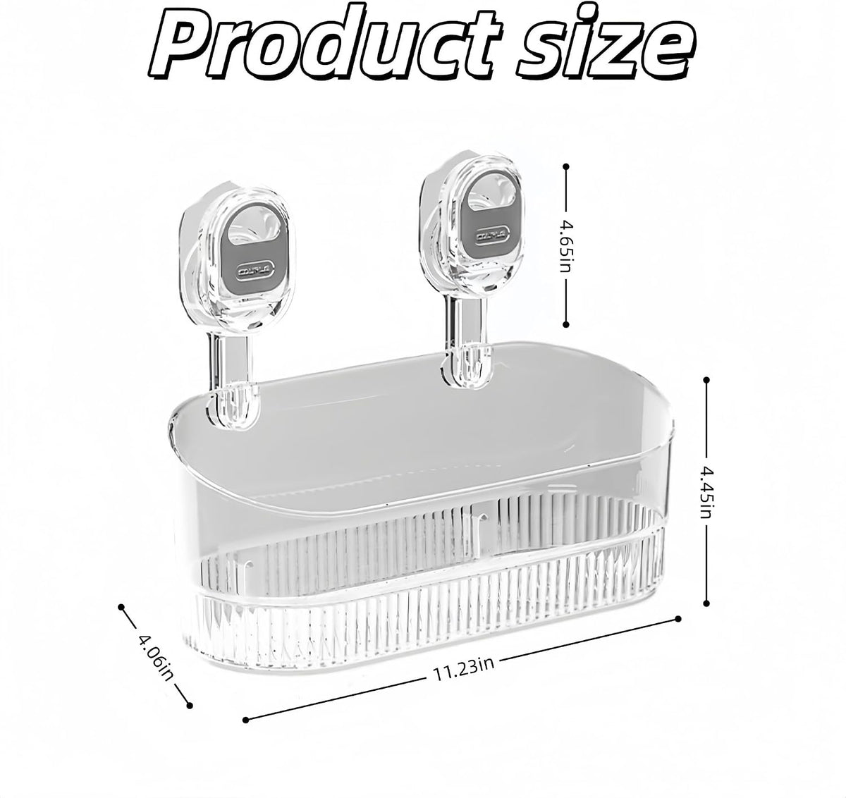 No-Drill Wall Mount Storage Box with Wave-Grip Suction Cups