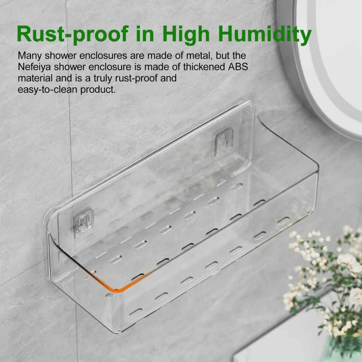 Adhesive Shower Caddy Shower Shelves Bathroom Organizer and Storage