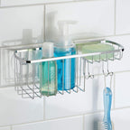 iDesign Gia Polished Stainless Steel Suction Combo Organizer Basket