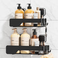TAILI Shower Caddy Suction Cup Rustproof Metal Shower Shelves Black 2pack