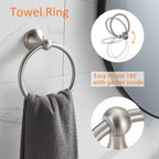 BGL Bathroom Accessory Set, Brushed Nickel Adjustable Expandable Towel Bar 4-Piece Bathroom Hardware Set Wall Mounted