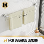 HITSLAM Brushed Nickel 24 Inch Towel Bar for Bathroom, SUS304 Stainless Steel Bathroom Towel Rack Wall Mounted, Modern Home Decor Bath Towel Holder with Hardware Accessories (Total Length 25.7 Inch)