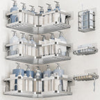 Veken Aluminum Corner Shower Caddy 4-Pack, Never Rust&Large Capacity, Grey