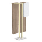 KES Standing Towel Racks for Bathroom 2-Tier, Floor Towel Rack Stand with Heavy Marble Base, Upgrade Steady Freestanding Design, Pro-Grade 18/8 Stainless Steel Brushed Finish, BTH217-2