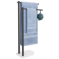 Livabber Standing Towel Rack, 304 Stainless Steel 2-Tier Towel Holder Stand with Marble Base, Modern Stylish Tall Shower Towel Bar for Bathroom Accessories, Pool（Brushed Nickel）