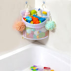 Ligereza Baby Bath Toy Organizer, Quick Drying, bath toy holder, Large Capacity Multi Use Shower Caddy (White)