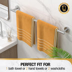 HITSLAM Brushed Nickel 24 Inch Towel Bar for Bathroom, SUS304 Stainless Steel Bathroom Towel Rack Wall Mounted, Modern Home Decor Bath Towel Holder with Hardware Accessories (Total Length 25.7 Inch)