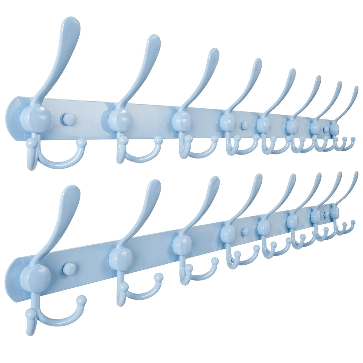 Dseap Coat Rack Wall Mounted - 5 Tri Hooks, Heavy Duty, Stainless Steel, Metal Coat Hook Rail for Coat Hat Towel Purse Robes Mudroom Bathroom Entryway (Black, 2 Packs)