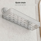 Shower Caddy Suction Cup Bathroom Shower Organizer for Bathroom Storage & Home Decor & Kitchen No Drilling Large Capacity Removable and Reusable Shower Shelves for Inside Shower. (clear, square)