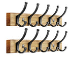 Optish Coat Rack Wall Mount, 16.5 Inches Wood Coat Hooks, Wall Hooks for Hanging, Hat Rack Bag Hanger Key Holder for Wall, Purse Hanger Towel Racks for Bathroom (1Pack, Brown)