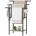 HOOBRO 39.4" Freestanding Towel Rack for Bathroom, Blanket Rack with Shelf