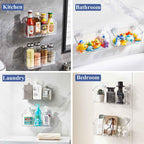 Bath Toy Storage Holder, 2 Pack Clear Bathtub Shower Caddy Shower Organizer