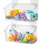 Bath Toy Storage Holder, 2 Pack Clear Bathtub Shower Caddy Shower Organizer