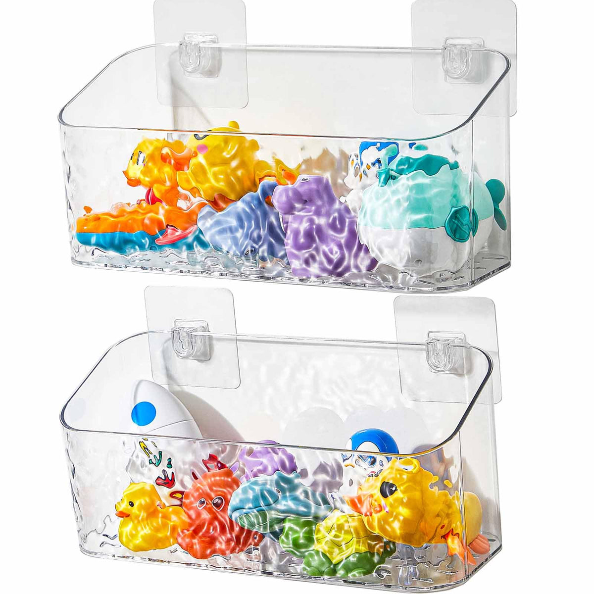 Bath Toy Storage Holder, 2 Pack Clear Bathtub Shower Caddy Shower Organizer