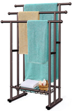 Kayfia 40'' Freestanding 3 Tier Alloy Steel Towel Rack with Storage Basket
