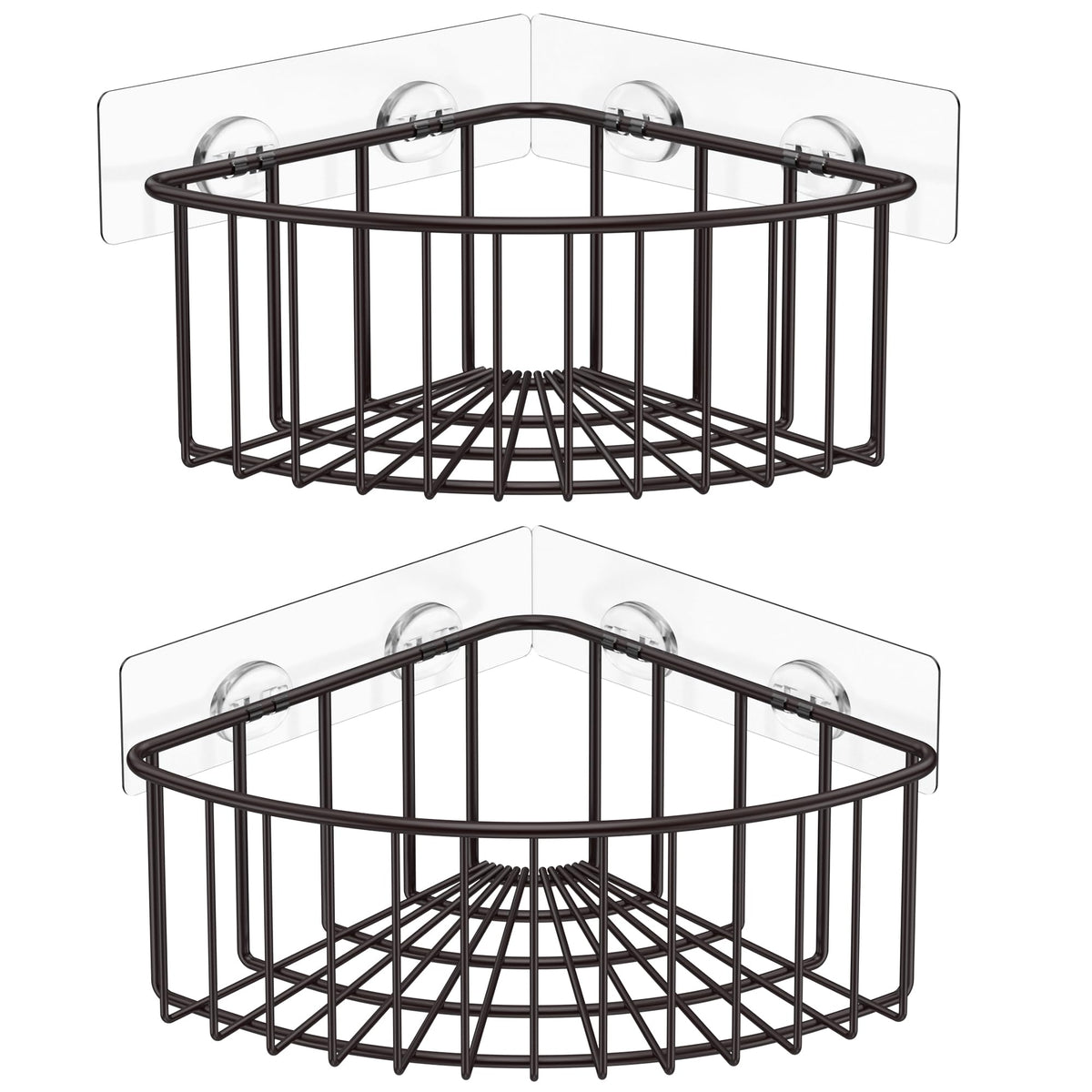 SMARTAKE 2-Pack Corner Shower Caddy, SUS304 Stainless Steel, Silver