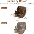 StorageWorks Wicker Baskets for Organizing,Brown Baskets for Storage,2-Pack