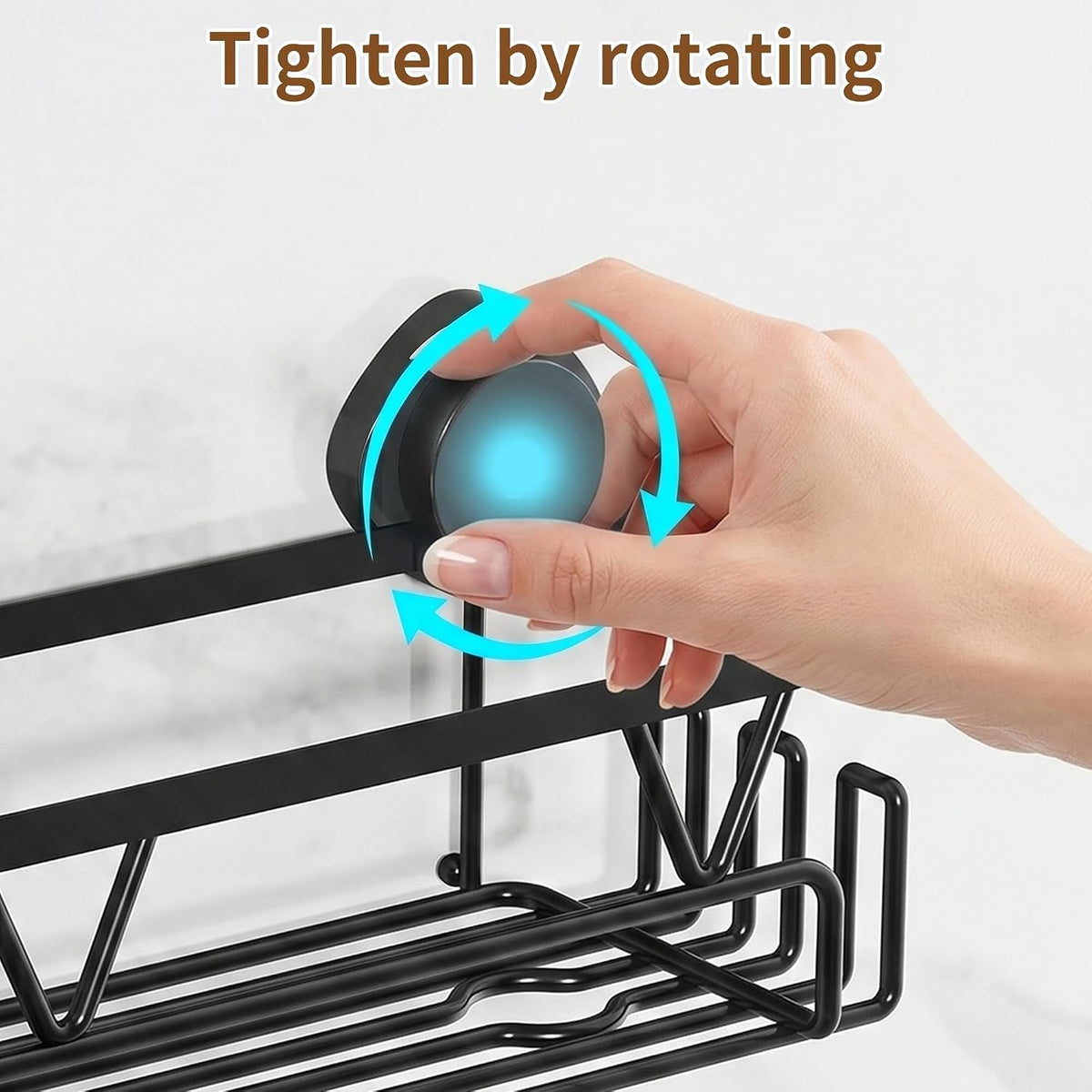 KEGII Suction Cup Shower Caddy, 3 Pack Bathroom Organizer, Matte Black