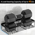 Moforoco Shower Caddy Shelf Organizer Rack, Self Adhesive Black Bathroom Shelves Basket, Home Farmhouse Wall Inside Organization and Storage Decor Rv Accessories, First Camper Apartment Essentials