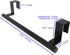 Cabinet Door Towel Bar, Kitchen Towel Holder, Matte Black 2 Pack