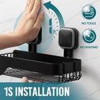 TAILI Shower Caddy Suction Cup Rustproof Metal Shower Shelves Black 2pack