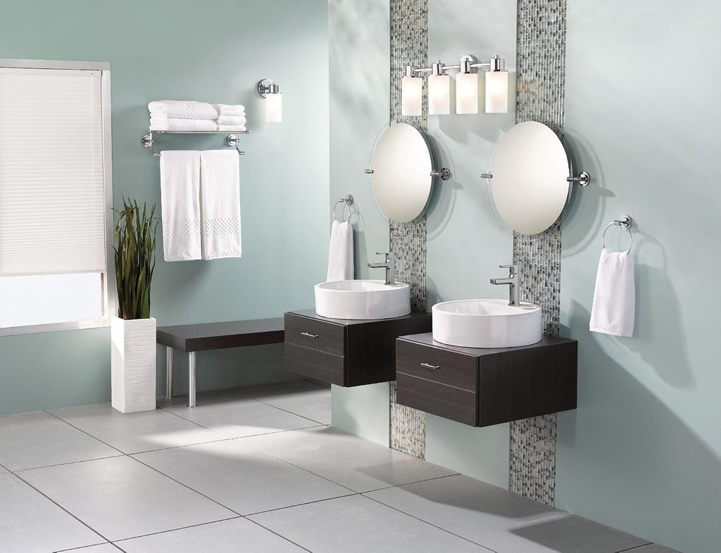 Moen Iso Chrome 24-Inch Wide Bathroom Hotel-Style Towel Shelf with Towel Bar, DN0794CH
