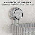 Shower Caddy Suction Cup Bathroom Shower Organizer for Bathroom Storage & Home Decor & Kitchen No Drilling Large Capacity Removable and Reusable Shower Shelves for Inside Shower. (clear, square)