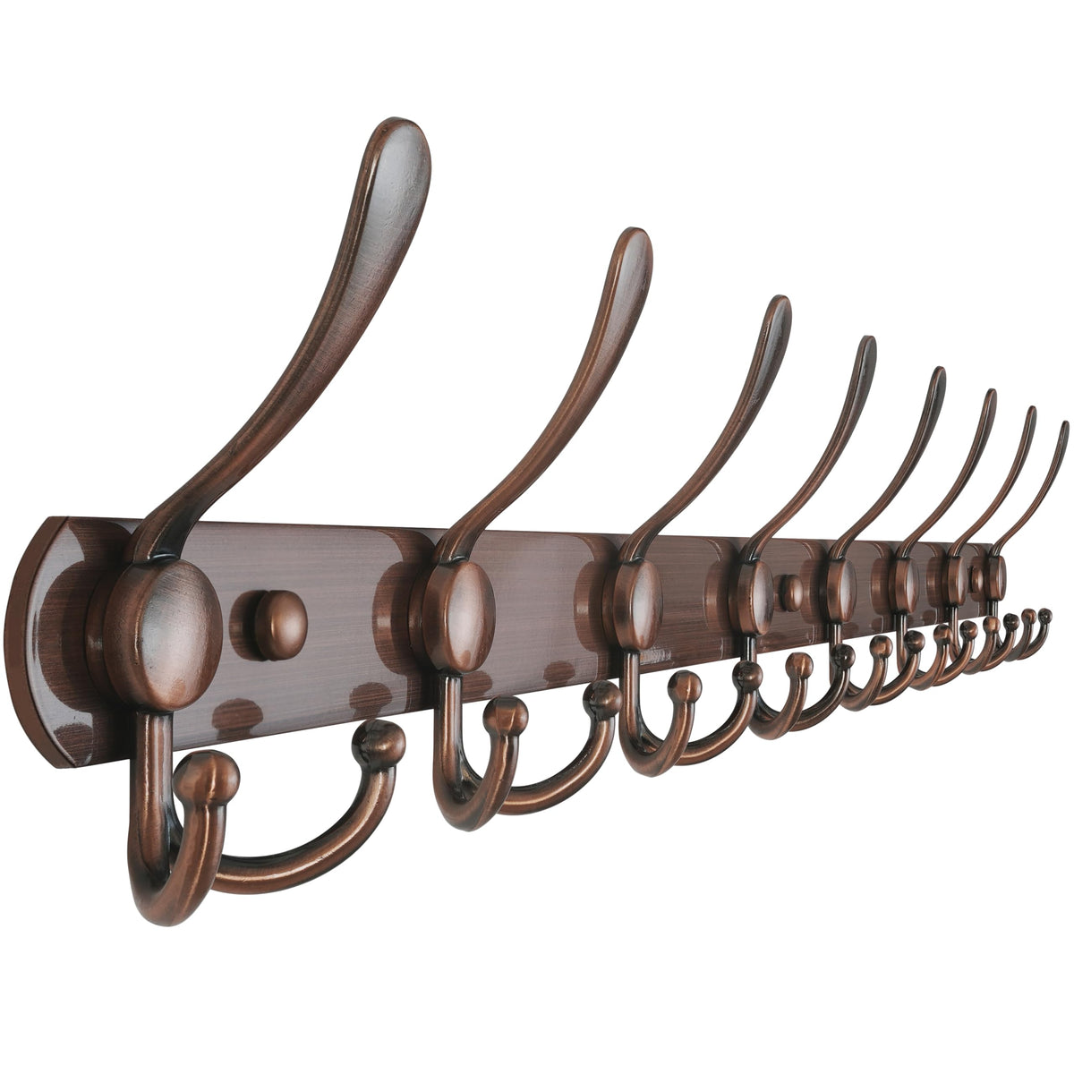 Dseap Coat Rack Wall Mounted - 5 Tri Hooks, Heavy Duty, Stainless Steel, Metal Coat Hook Rail for Coat Hat Towel Purse Robes Mudroom Bathroom Entryway (Black, 2 Packs)