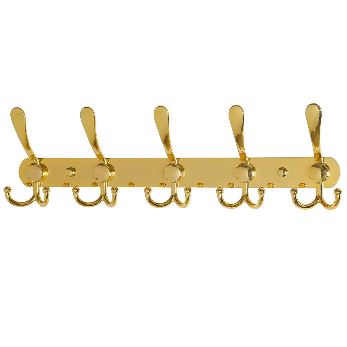 Dseap Coat Rack Wall Mounted - 5 Tri Hooks, Heavy Duty, Stainless Steel, Metal Coat Hook Rail for Coat Hat Towel Purse Robes Mudroom Bathroom Entryway (Black, 2 Packs)
