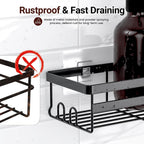 WOWBOX 2 Pack Adhesive Shower Caddies, No Drill Bathroom Shelves, Large