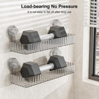 Shower Caddy Suction Cup Bathroom Shower Organizer for Bathroom Storage & Home Decor & Kitchen No Drilling Large Capacity Removable and Reusable Shower Shelves for Inside Shower. (clear, square)