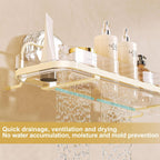 Suction Cup Shower Caddy, Wall Mounted No Drilling Bathroom Shower Organizers Storage Rack, Removable Shelves for Inside the Shower, Black
