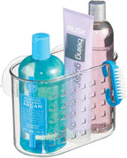 iDesign Small Suction Shower Basket for Bathroom Storage - Set of 2 - Clear - Made in USA
