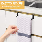 STWWO Over the Door Towel Rack for Kitchen Cabinet Doors, Black