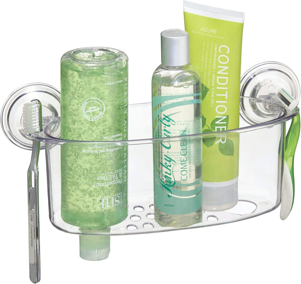iDesign BPA-Free Plastic Power Lock Suction Wall Storage Organizer Caddy
