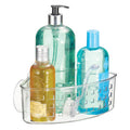 iDesign Plastic Suction Cup Corner Shower Basket, Clear