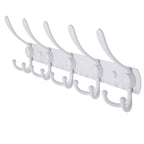 Dseap Coat Rack Wall Mounted - 5 Tri Hooks, Heavy Duty, Stainless Steel, Metal Coat Hook Rail for Coat Hat Towel Purse Robes Mudroom Bathroom Entryway (Black, 2 Packs)