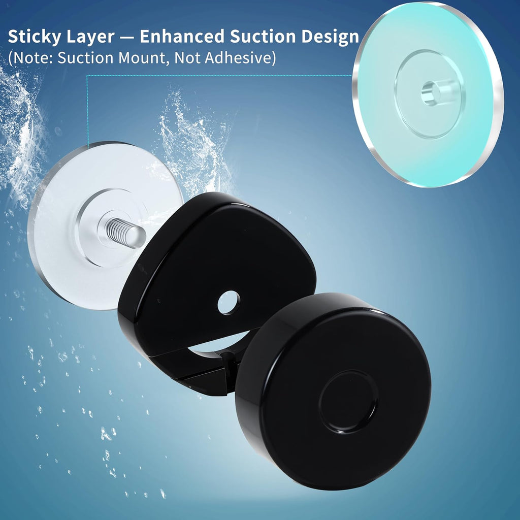 KEGII Suction Cup Shower Caddy, 3 Pack Bathroom Organizer, Matte Black