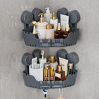 Ettori 2 Pack Corner Shower Caddy with 4 Suction Cups, Pearl Gray