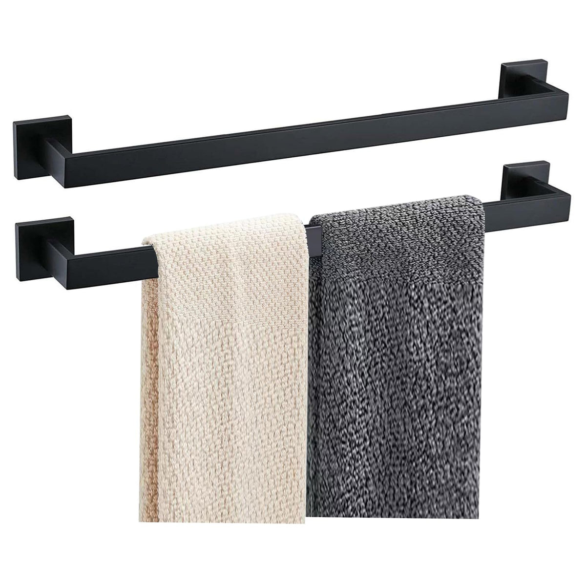 JOPOFI Towel Bar - 23.6 Inch Bathroom Towel Holder - Matte Black