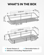 Nieifi Shower Caddy Adhesive, Shower Shelves, Shampoo Holder for Bathroom