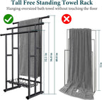 Kayfia 40'' Freestanding 3 Tier Alloy Steel Towel Rack with Storage Basket