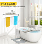 Double Towel Racks for Bathroom Towel Rack with Shelf, 24 Inch Double Towel Bars, Wall Mount Towel Holder for Bathroom Lavatory, Stainless Steel Towel Rod(Brushed Nickel)