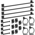 KLJKPA 10-Piece Bathroom Accessories Set, 24 inch Towel Bar