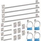 KLJKPA 10-Piece Bathroom Accessories Set, 24 inch Towel Bar